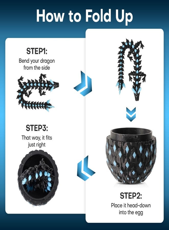 SYEFKJSA 4PCS 3D Printed Dragon Eggs with Dragon Inside, Glow in The Dark Articulated Animals Fidget Toy for Adults Teens Boy Girls Gifts Easter Basket Stuffers - Image 3